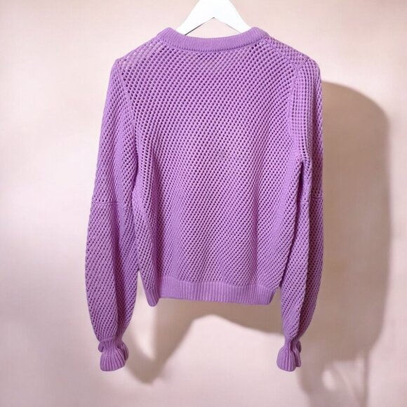 The Fifth Label Lilac Mesh Pull Over Sweater Knit Top - Picture 5 of 6